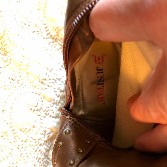 Tall Medium Brown Studded Boots - Picture 9 of 9